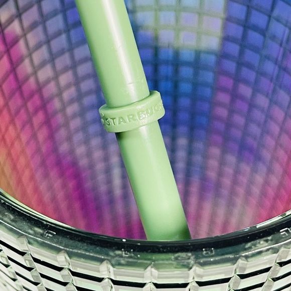 New Starbucks Venti Fall Rainforest Green 24oz Studded Grid Cold Cup Tumbler - Picture 4 of 4